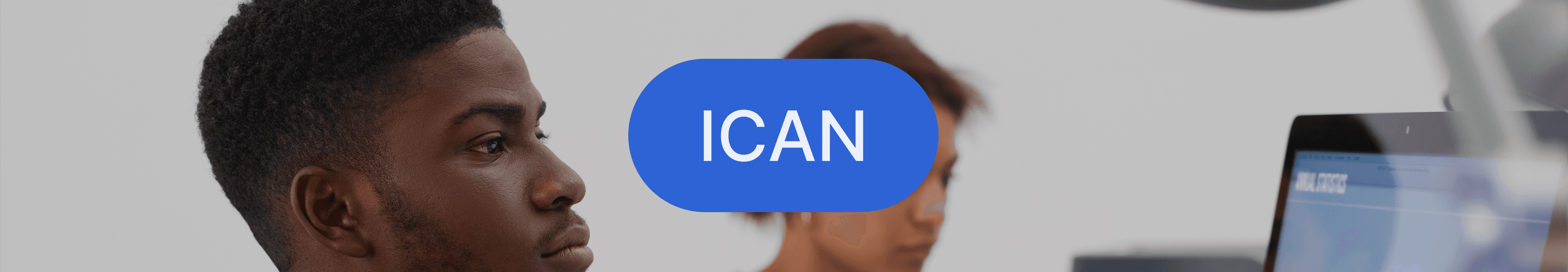 ICAN timetable banner featuring a student in class